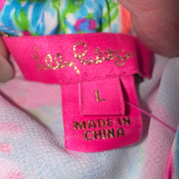 Lilly Pulitzer Julien "Seaing things" Prosecco pink Halter Top. Size Large NWT - Picture 8 of 15